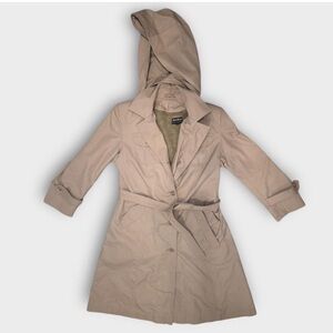 Tan Hooded Trench Coat